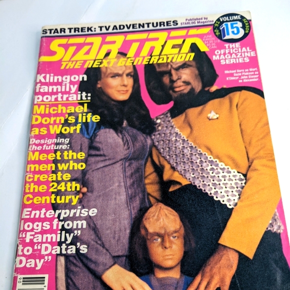1990 Star Trek Next gen magazine Featuring Worf and family - Picture 1 of 7